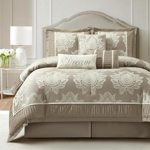 Beige cal king bedding set - cal,